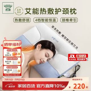 然牌 艾灸颈椎枕头 正合汉方热敷护颈枕牵引电加热艾草艾灸 晴蓝单只