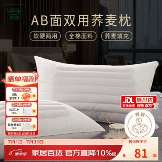 然牌 荞麦枕 护颈枕五星级酒店枕软硬两用枕全棉 单只装48x74cm