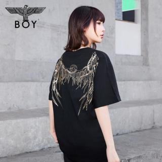 BOY LONDON 情侣款夏季圆领翅膀烫金潮流短袖T恤N01021