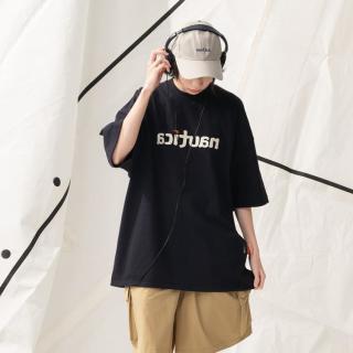 nautica white sail 诺帝汤本弘通监制日系中性简约logo短袖T恤HYTW4226