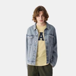 Gap 男装春季款纯棉翻领水洗牛仔服浅色基础常规外套723096
