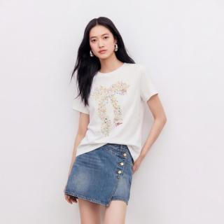 VERO MODA 女士蝴蝶结印花短袖T恤
