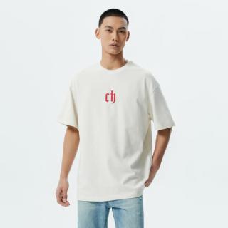 CHINISM 纯棉舒适透气短袖t恤男发泡印花夏潮牌半袖时尚运动