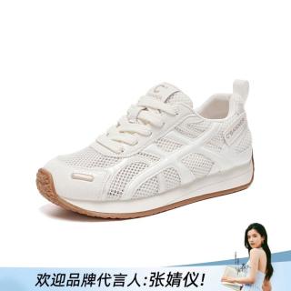 千百度 女士德训鞋 透气网面薄款软底轻便板鞋