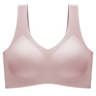 浪莎 无痕内衣女士薄款10A抗菌文胸罩 粉色  2XL