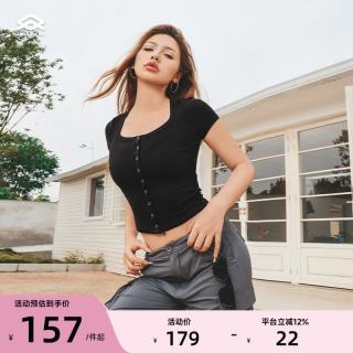 ARIA LEISURE 新款运动T恤女夏瑜伽服普拉提上衣短款健身跑步短袖 麻灰色 S