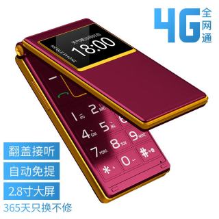 波导 F2翻盖老人机2.8英寸4G全网通大屏超长待机大字体大音量大按键老年机学生电信功能机 红色