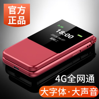 波导 翻盖老人机4G全网通2.8大屏幕大字体大音量老年人手机双屏显示Type-C充口