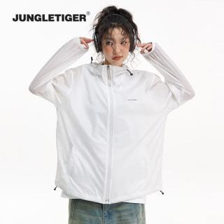 丛林老虎 2026夏季新款时尚潮流男女皮肤衣简约字母速干透气薄款外套防晒服 粉色 L