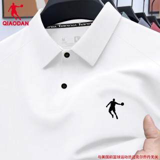 乔丹 短袖t恤男polo衫男士2026夏季新款白色休闲半袖冰丝运动速干上衣T 白色 XL