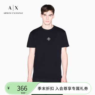 Armani Exchange 阿玛尼26春夏新款男士圆领短袖正肩刺绣纯棉T恤  (尺码偏大，建议拍小一码)