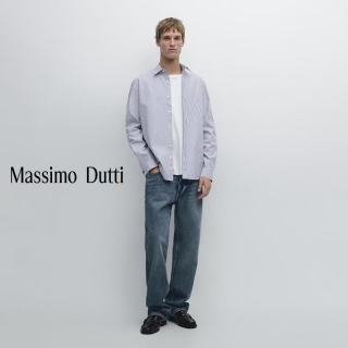 Massimo Dutti 折扣季2026男装简约休闲风百搭款纯棉牛津衬衫01992255 海军蓝 L (CN 185/104A)