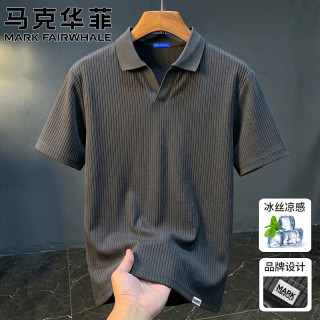 马克华菲 美式肌理感老钱风针织POLO衫男士夏季百搭宽松休闲纹理短袖t恤男