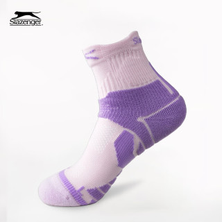 Slazenger 运动袜毛巾底网球袜加厚篮球袜男女中筒 功能袜中筒 紫色 1双
