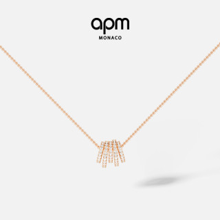 APM Monaco 玫瑰金多圈可调节项链 送女友精致坠链饰品