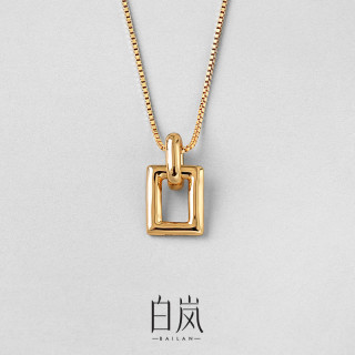白岚 BAILAN 白岚 小方扣项链 S925银 XL1873