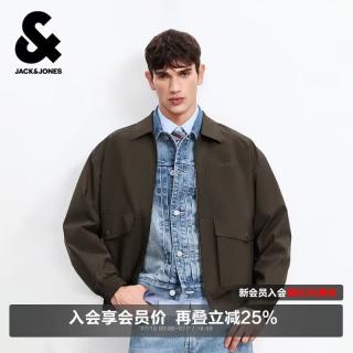 杰克琼斯 杰克·琼斯（JACK&JONES） 2026年春季款男装夹克宽松翻领长袖外套时尚百搭潮上衣226121023