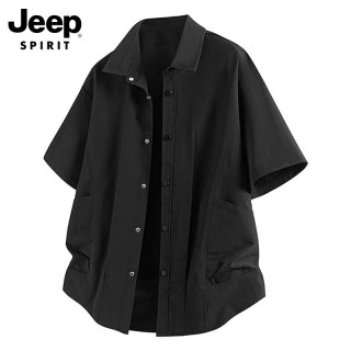 JEEP SPIRIT 吉普 男士短袖衬衫 工装休闲衬衣