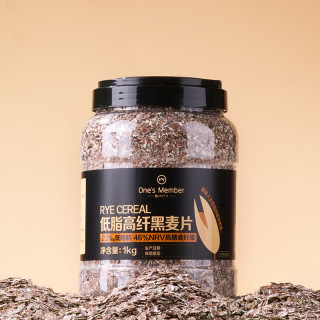 1号会员店 低脂高纤黑麦片 1kg 桶装