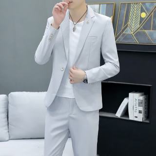 悦景圣 韩版休闲春秋西服套装男士修身商务正装新郎痞帅时尚休闲小西装男
