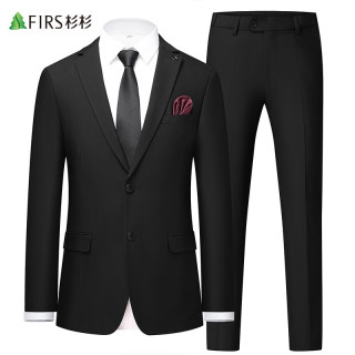 杉杉 西服套装男士修身职业正装西装套装商务伴郎服新郎服结婚礼服男装