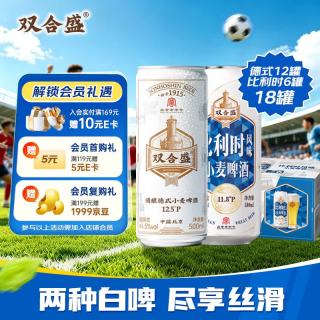 双合盛 混合装 啤酒套装  双合盛德式小麦500ml*12罐+比利时白啤500ml*6罐 整箱装 500ml