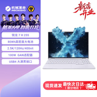 机械革命 无界14/无界16S/无界15XPro至尊旗舰版轻薄笔记本电脑 设计学生办公商务便携游戏全能笔记本电脑 无界15X暴风雪R7 H255/16G/1T/2.5K/120Hz/白