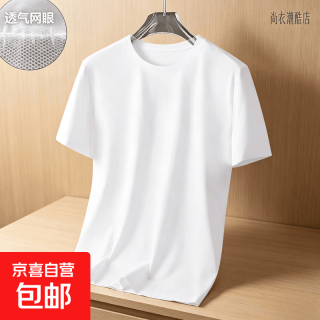 冰丝网眼透气短袖t恤男夏季速干宽松加肥加大码胖子休闲运动半袖T 白 M