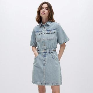 Scotch & Soda 女士高腰短款牛仔连衣裙