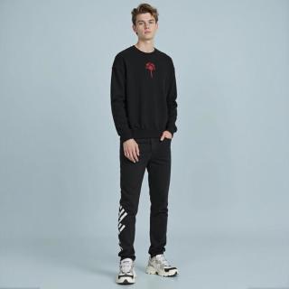 ZARA 男式中国结胶质印花新潮时尚圆领长袖套头卫衣