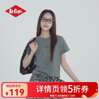 Lee Cooper 2026新款女士烫钻休闲短袖T恤