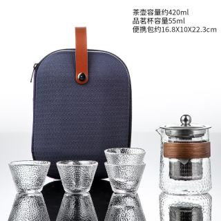 棠门 高硼硅玻璃快客杯旅行茶具
