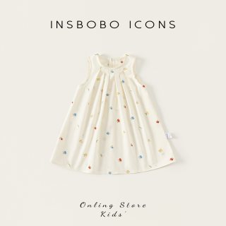 移动端：insbobo 女童连衣裙夏装2025宝宝公主裙儿童裙子无袖花苞裙夏天童装潮