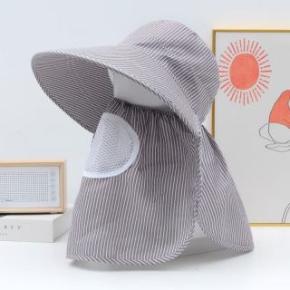 赫卡维 春夏防晒遮脸护颈采茶帽