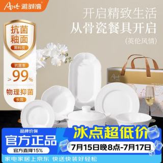 雅誠德 轻奢抗菌骨瓷餐具礼盒套装18件套