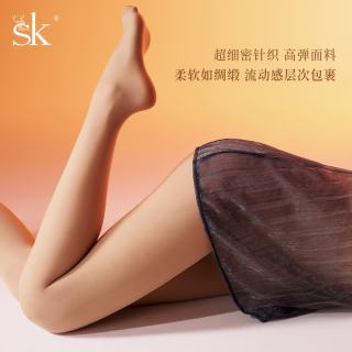 SK 「绫罗缎」丝袜女秋冬款防勾丝性感光腿神器自然裸感美腿连裤袜 黑色 L (155-170cm)适合15-25度