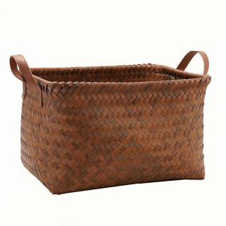 简约美式高级藤编手工编织脏衣篮 大号 38*26*24cm
