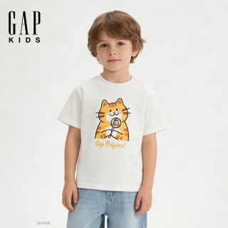 百亿补贴：Gap 男女幼童小童2026夏新款纯棉胶印宽松短袖T恤上衣儿童装893677