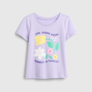 百亿补贴：Gap 女幼童2026春季新款纯棉印花圆领短袖T恤儿童装美版871486