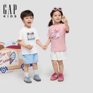 百亿补贴：Gap 女幼童小童2026夏季新款纯棉3D印花logo短袖T恤儿童装893683
