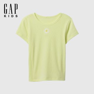 百亿补贴：Gap 女童花朵刺绣肌理纯棉短袖T恤儿童装美版716769