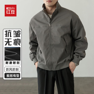 Hodo 工装飞行夹克男士秋季美式立领户外防风耐刮外套上衣男装岩石灰M