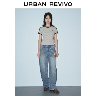 UR UR 2026秋季新款 莱赛尔 弯刀牛仔长裤UYV860057 蓝色