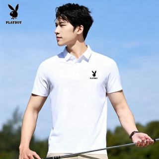 PLAYBOY T恤男短袖夏季男士polo衫翻领商务休闲凉感速干高端上衣服男装