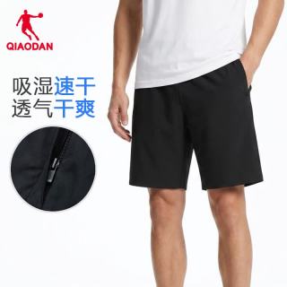 乔丹 运动短裤男运动裤子男夏季透气速干裤篮球跑步休闲梭织五分裤 黑色 -208R-新品