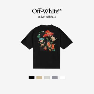 OFF-WHITE 短袖男款t恤2026新款潮牌夏季高端女士T恤衫运动半袖衣服情侣上衣 白色 L