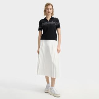 FILA 女装女式针织衫女士时尚休闲简约基础百搭舒适翻领短袖编织衫