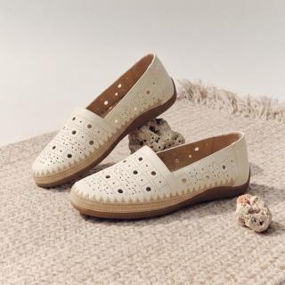 Bata 渔夫鞋女2026夏季时尚镂空透气休闲通勤上班牛皮妈妈单鞋