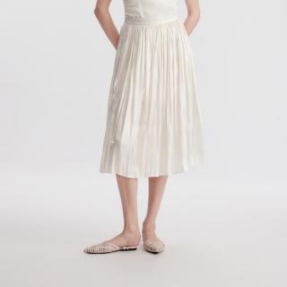 朗姿 法式高级感百褶显瘦半身裙高腰复古女士裙子夏季