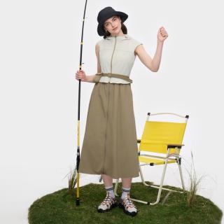 FILA 女装FUSION系列梭织连衣裙女士基础机服连帽无袖裙